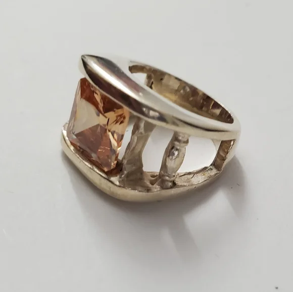 Sterling Silver 925 Morganite Ring - Picture 9 of 11